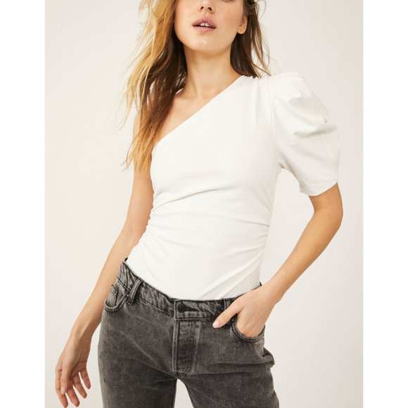 Free People Tops - Free People White One-Shoulder Bodysuit